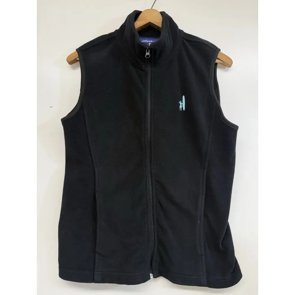 Johnnie O Womens Black Fleece Full Zip Golf Vest Size Small - Picture 1 of 10